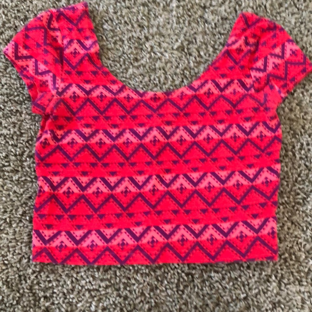 Aztec Patterned Crop Top